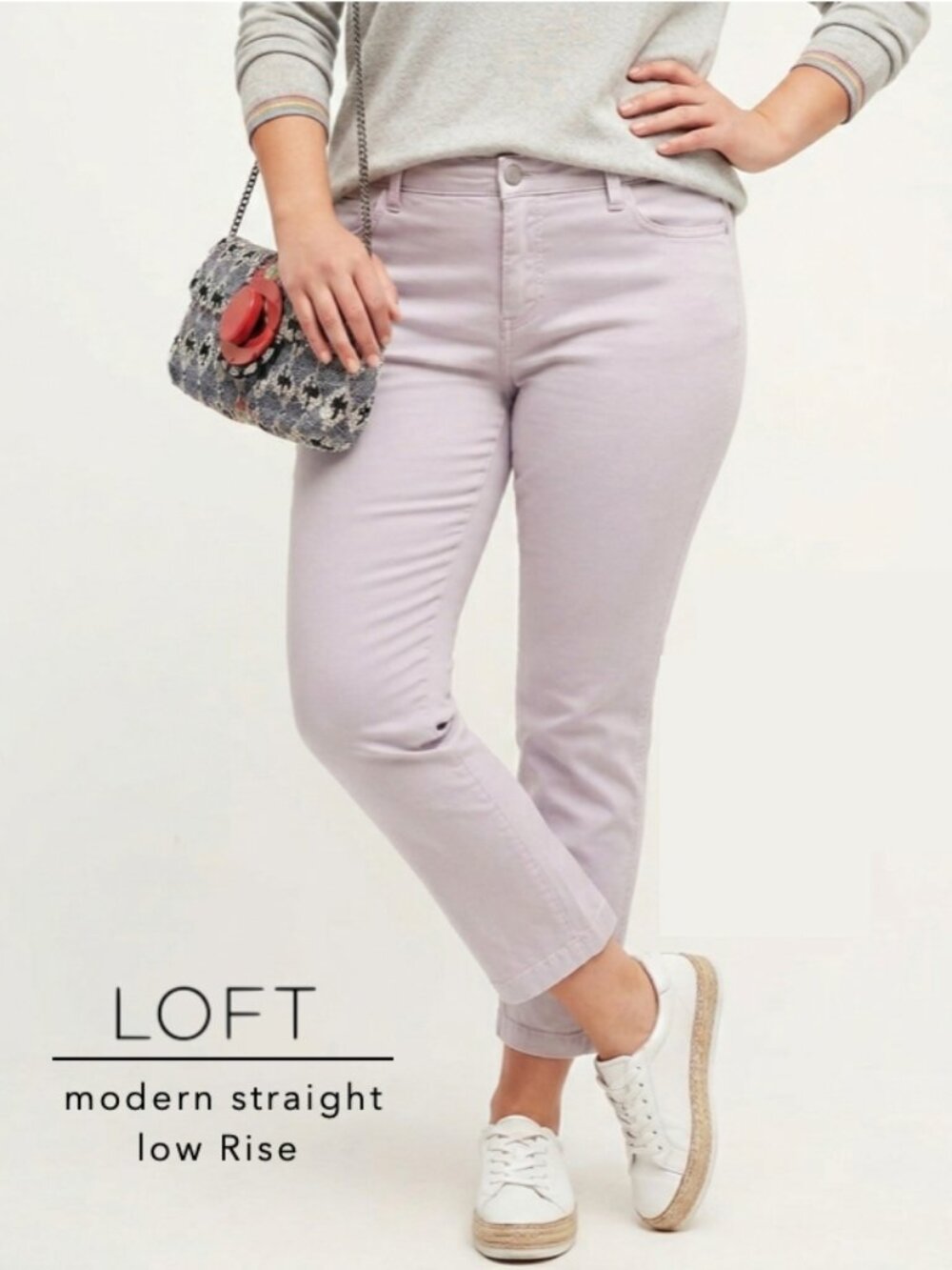 2/$29 LOFT straight leg jeans size 29 / 8 lavender thin pants